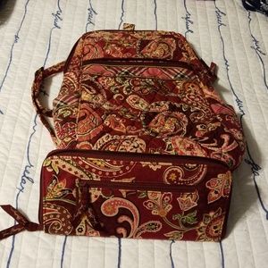 Vera bradley small backpack and travel wallet